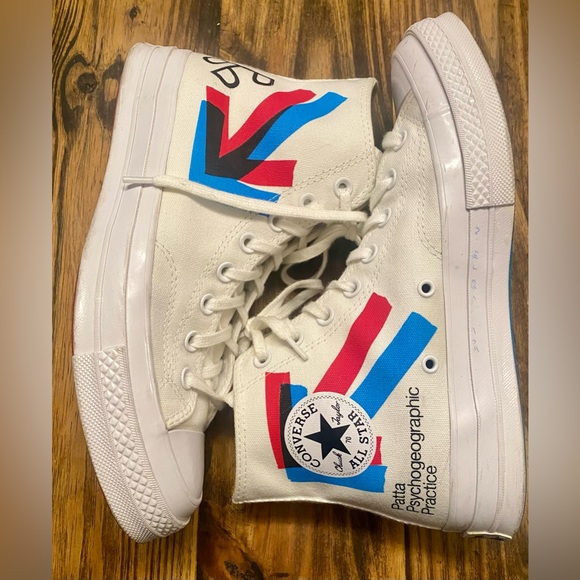 Converse x Patta Chuck 70 Hi White/Fiery Red/Diva Blue A03173C M Sz 8 W 10 - Picture 4 of 9